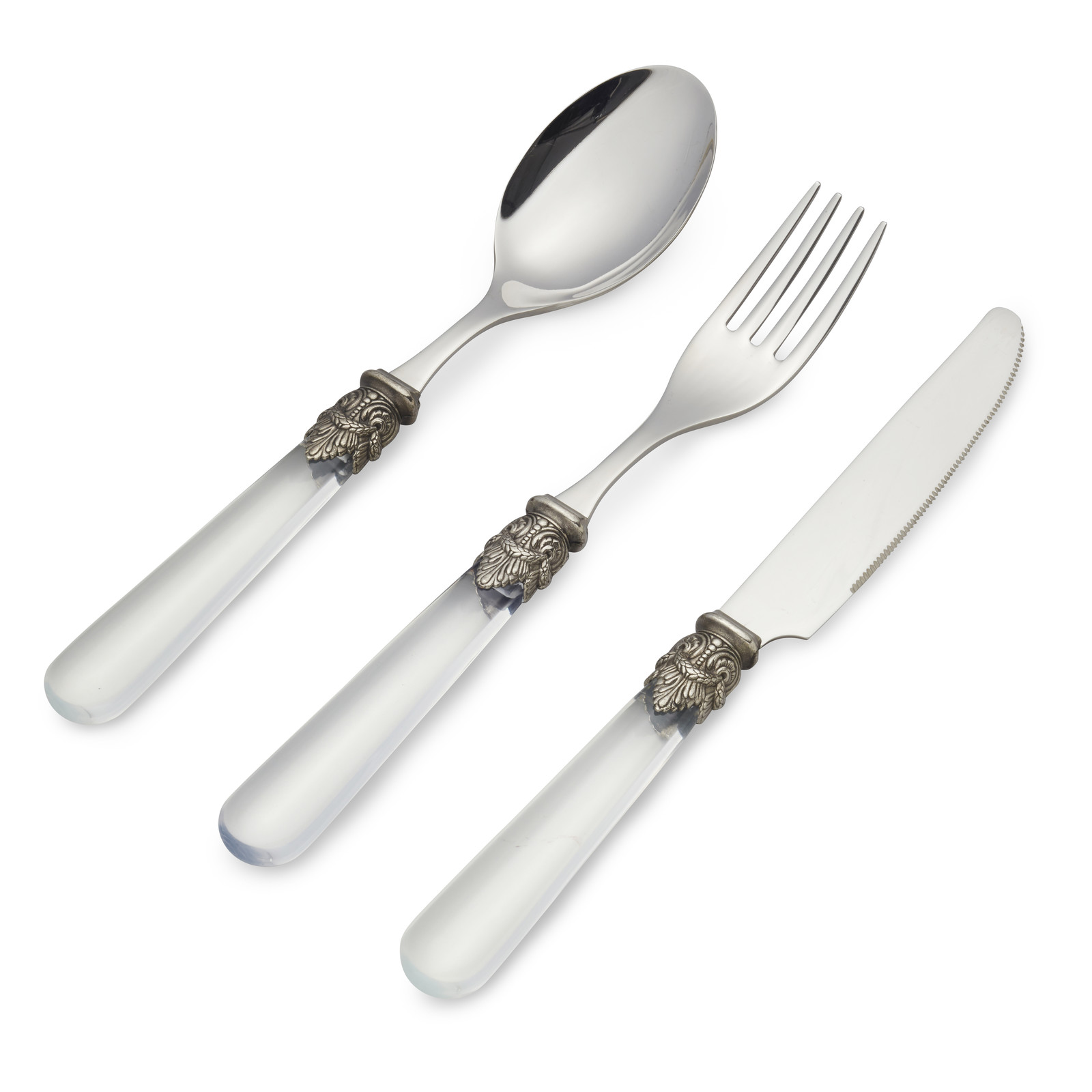 Breakfast Cutlery Set, Transparent, 3 pieces, 1 person