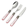 Breakfast Cutlery Set, Pink with Mother of Pearl, 3 pieces, 1 person