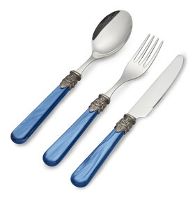 3-teiliges Frühstücksbesteckset, Blau (Perlmutt)