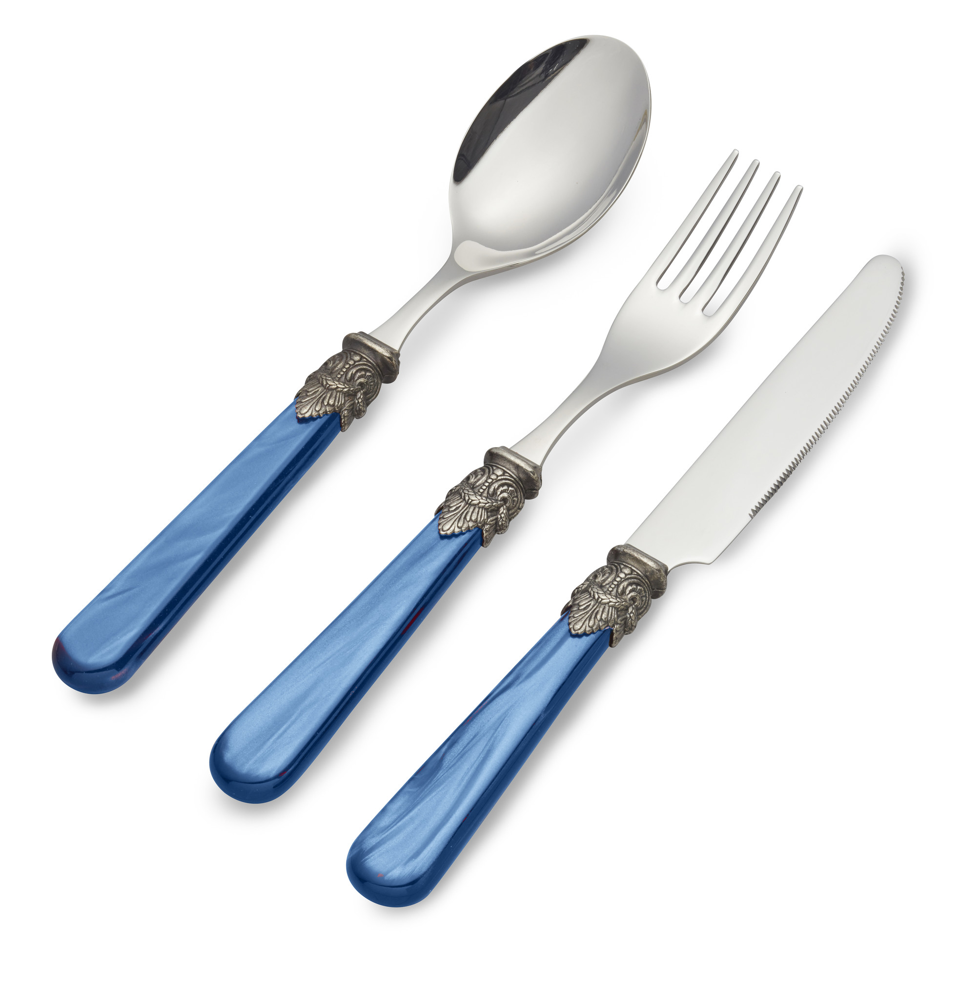 Cutlery Set, Blue (mother-of-pearl sheen), Breakfast