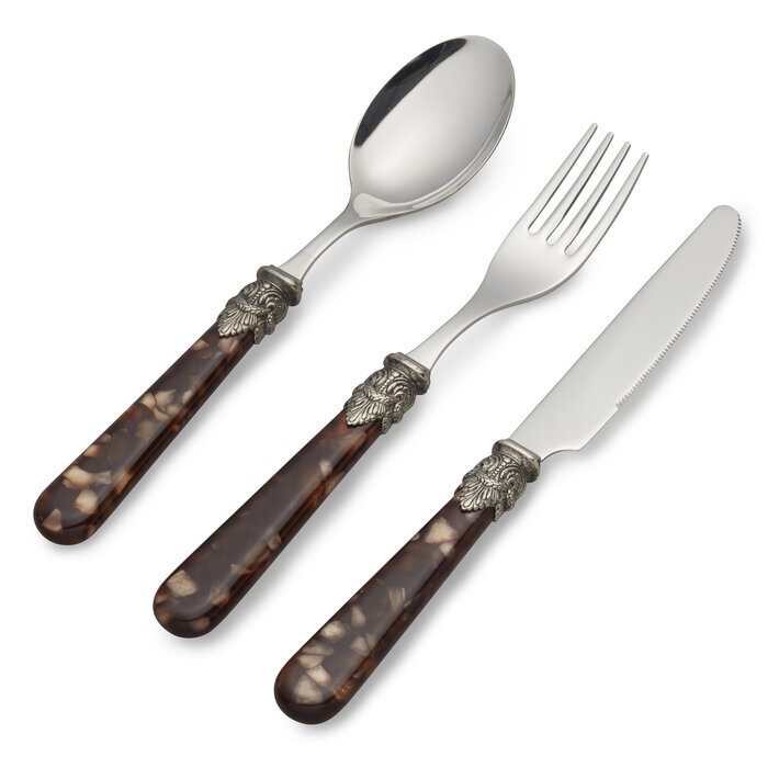3-teilig, Besteckset, 1 Person, Braun (schildkröte), perfekt als Frühstücksbesteck