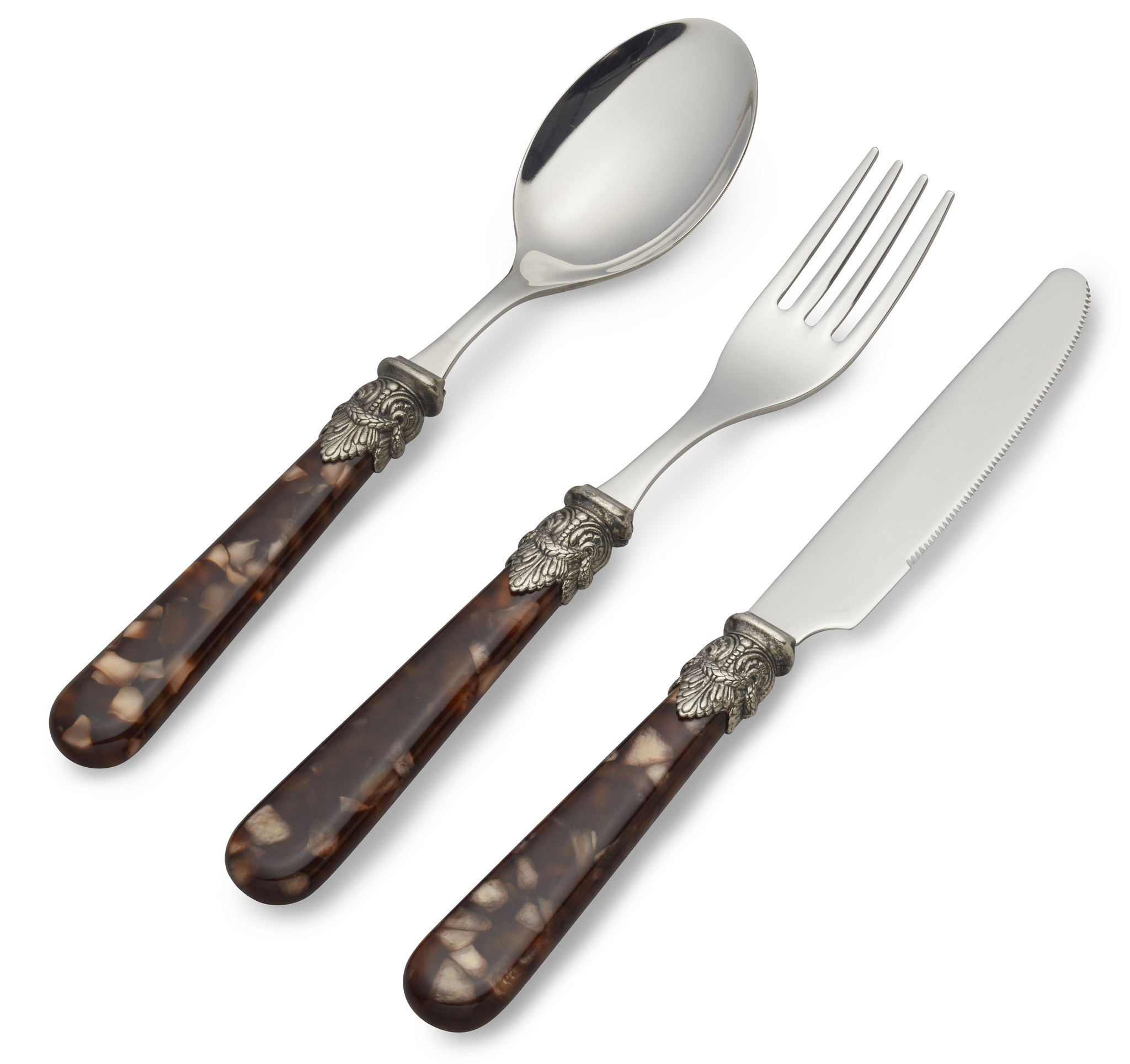 Besteckset, Braun (Schildkrötenmotiv), Frühstück