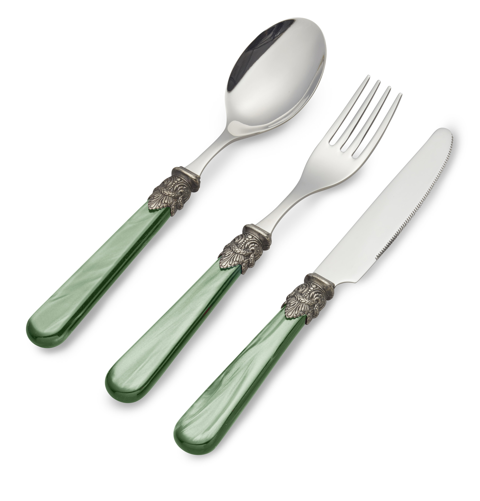 Bestekset, Groen (parelmoerglans), Ontbijt
