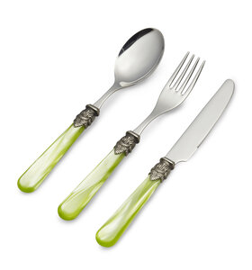 3-teiliges Frühstücksbesteckset, Hellgrün (Perlmutt)
