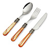 Breakfast Cutlery Set, Orange with Mother of Pearl, 3 pieces, 1 person