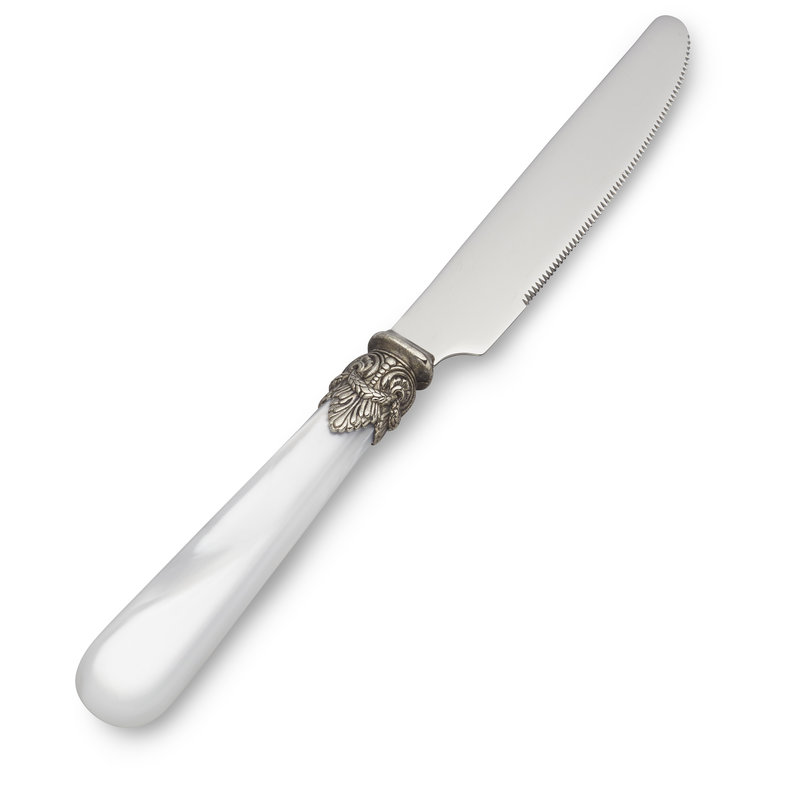 Frühstücksmesser, Weiß mit Perlmutt