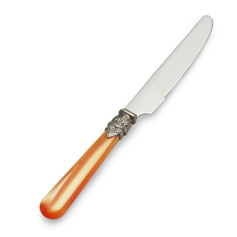 Frühstücksmesser, Orange mit Perlmutt
