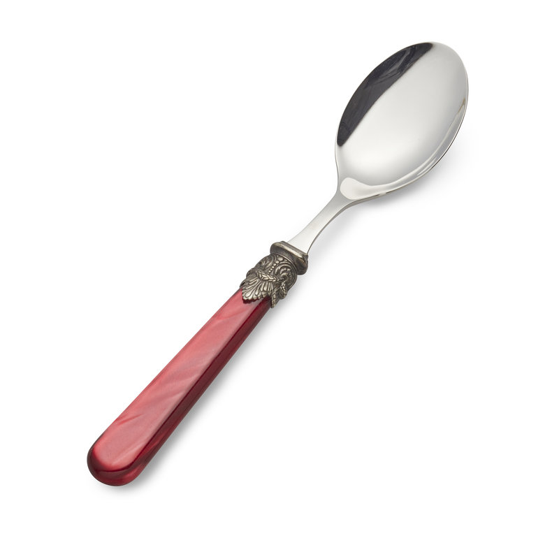 Frühstückslöffel, Rot mit Perlmutt