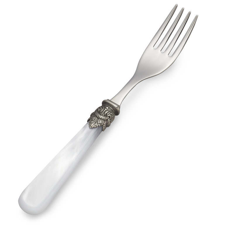 Breakfast Fork, White with Mother of Pearl
