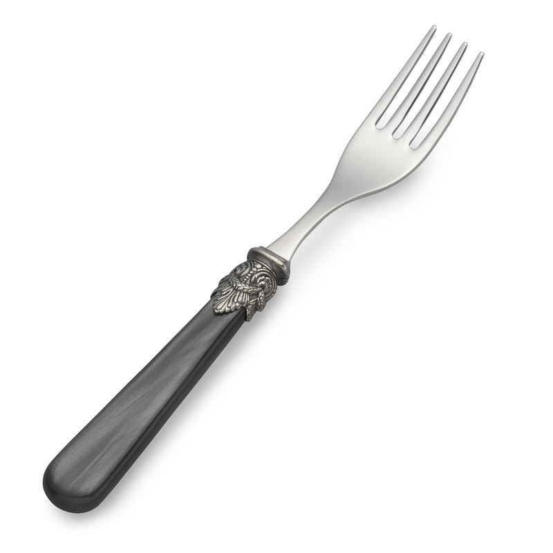 Frühstücksgabel, Schwarz mit Perlmutt