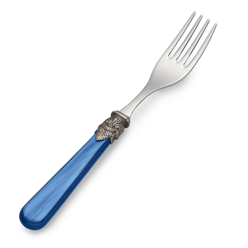 Frühstücksgabel, Blau mit Perlmutt