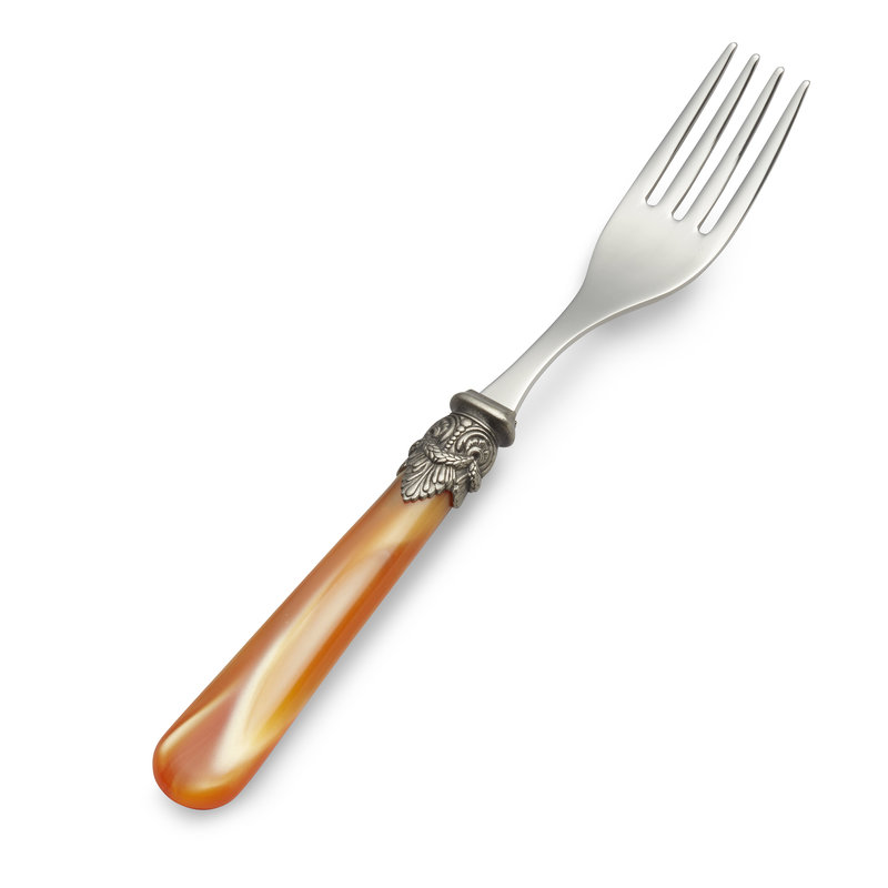 Breakfast Fork, Orange with Mother of Pearl