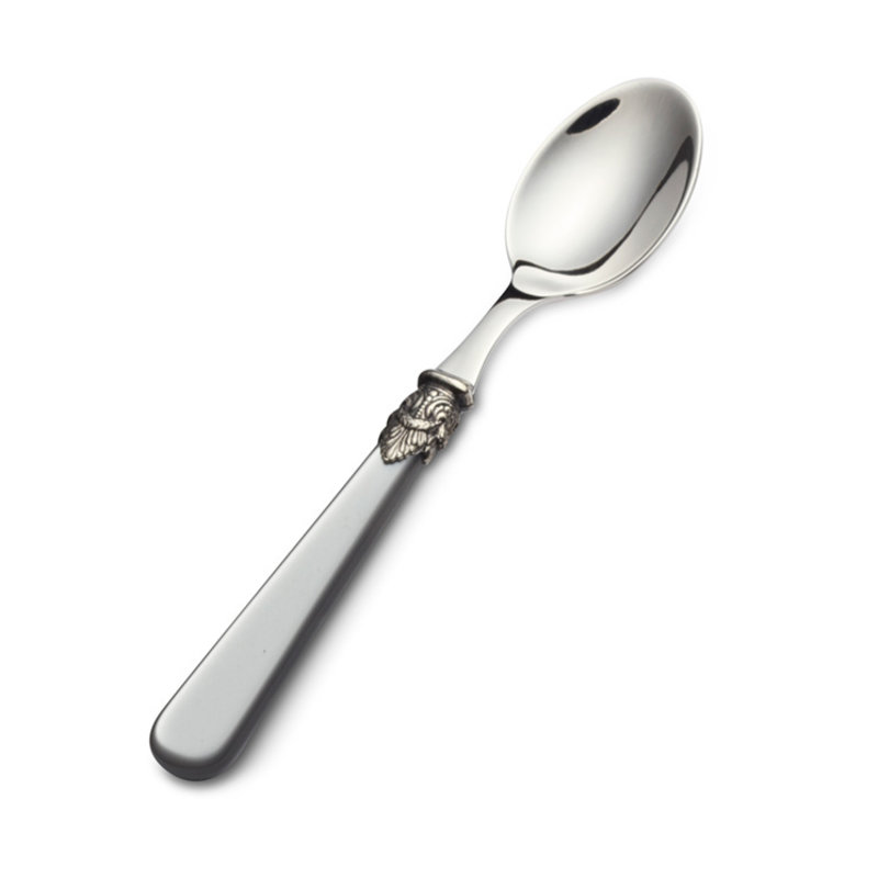 Theelepel / Koffielepel / Kleine Dessertlepel, Grijs met Parelmoer (14,5 cm)