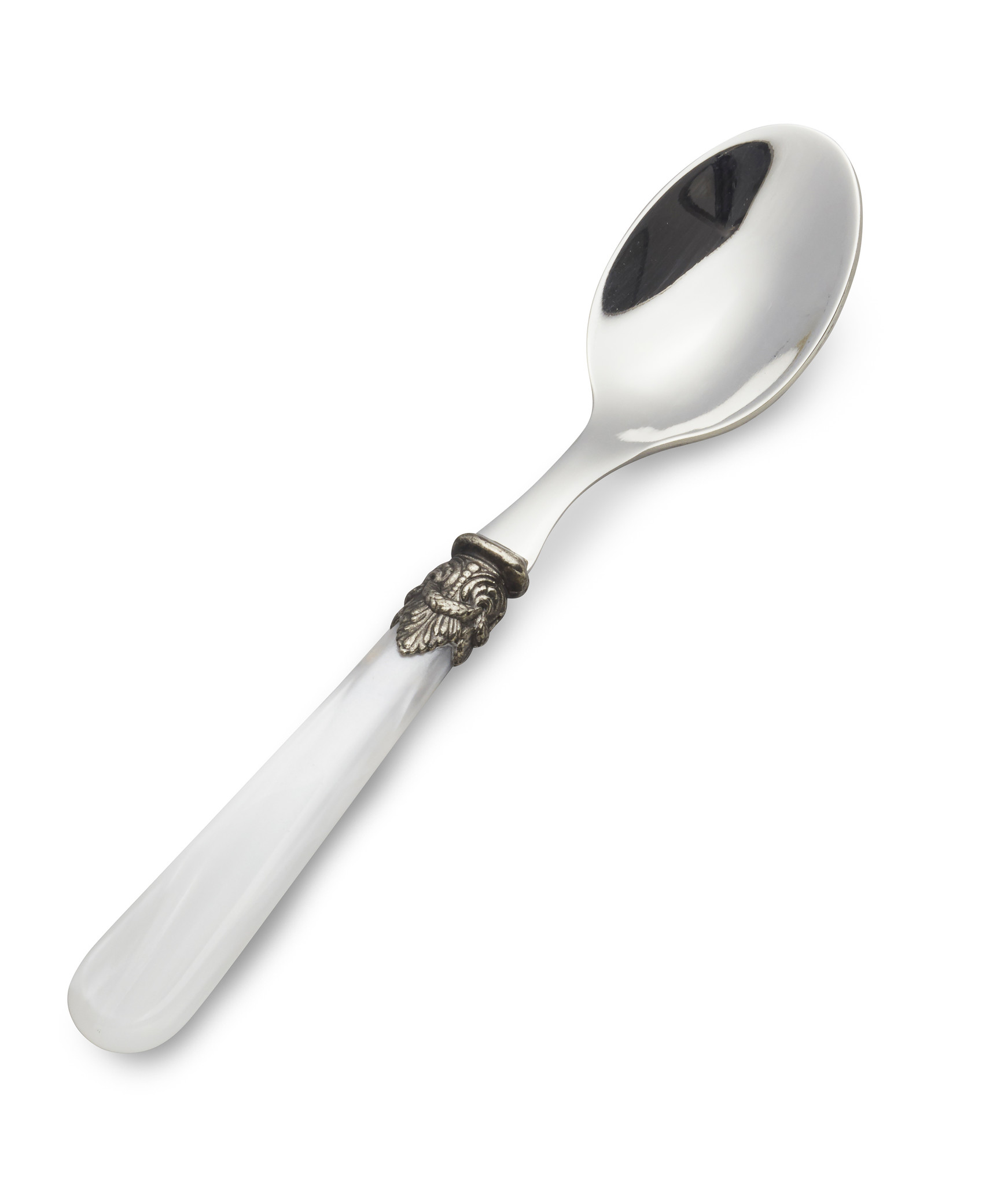 Teaspoon, with White handle (mother-of-pearl sheen)