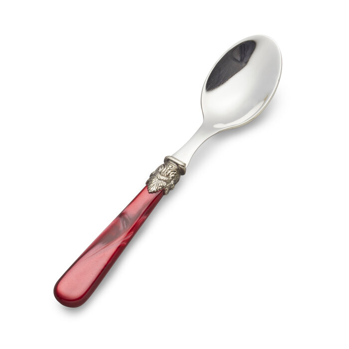 Cuillère à Thé, avec manche Rouge (éclat nacré)