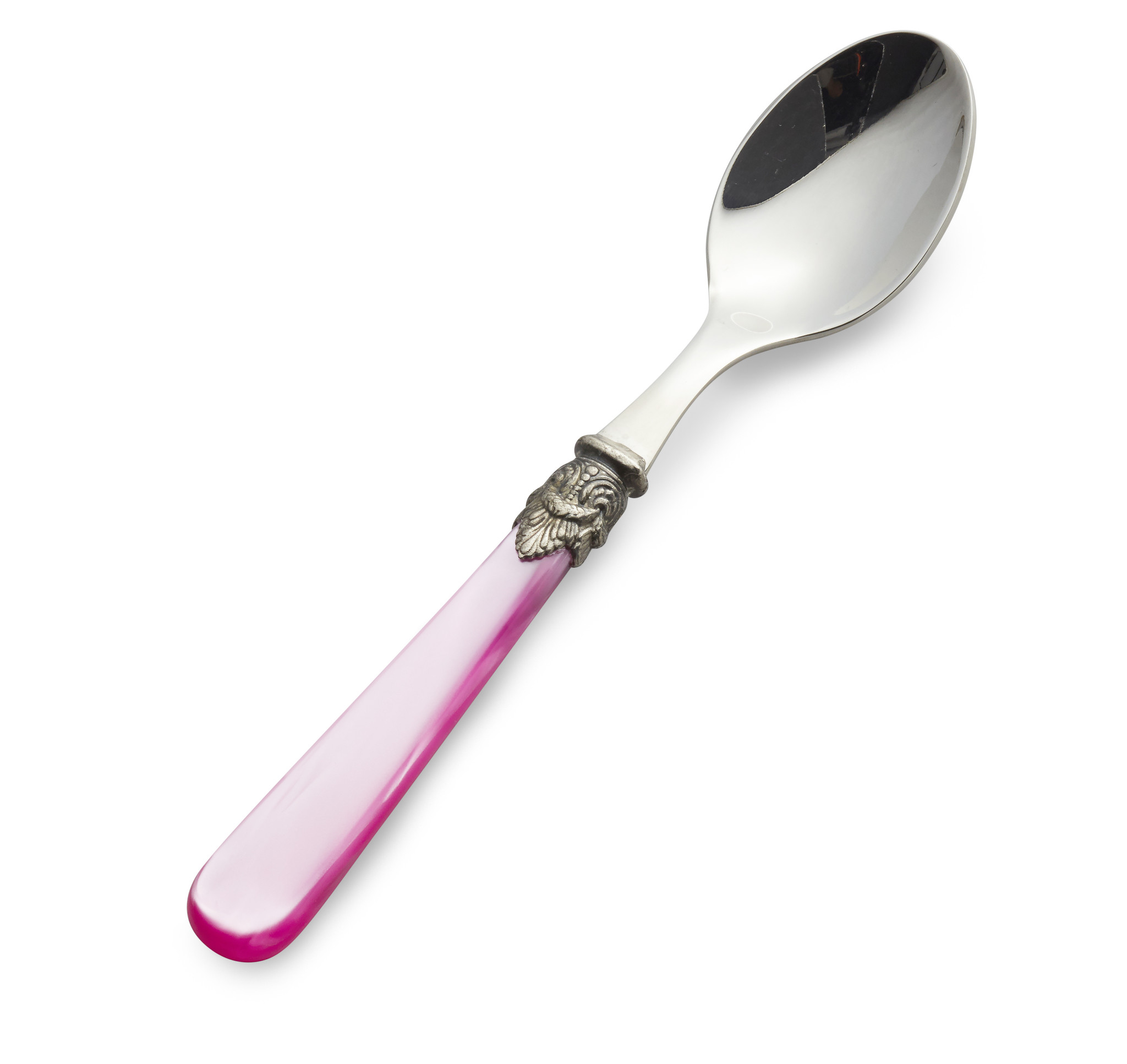 Theelepel, met Fuchsia handvat (parelmoer), EME Napoleon