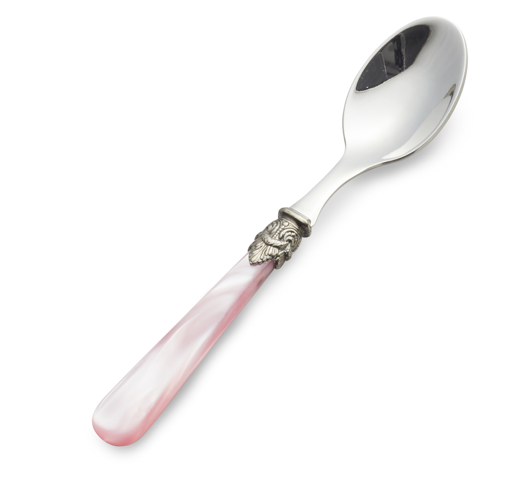 Teelöffel, mit Rosa Griff (perlmuttglanz)