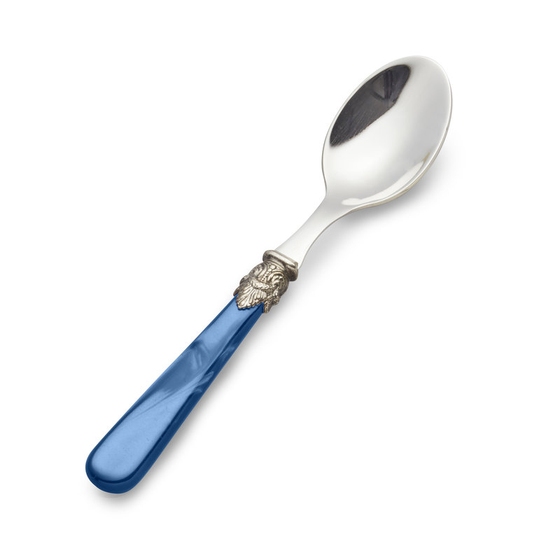 Theelepel / Koffielepel, Blauw met Parelmoer (14,5 cm)