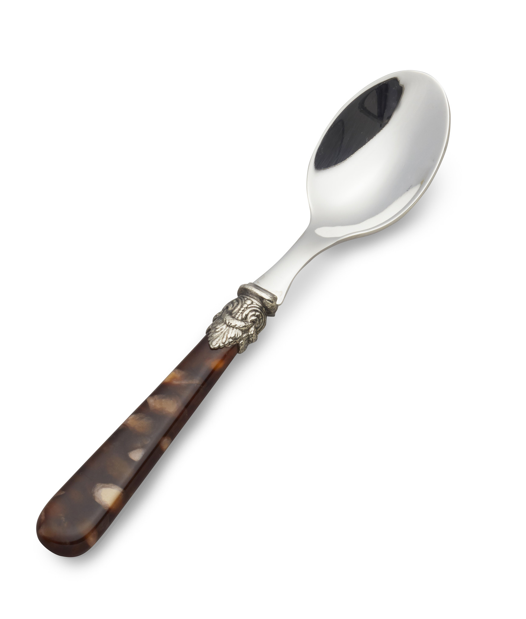 Cuillère à Thé, avec manche Marron (motif tortue)