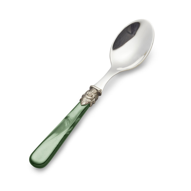 Theelepel / Koffielepel, Groen met Parelmoer (14,5 cm)