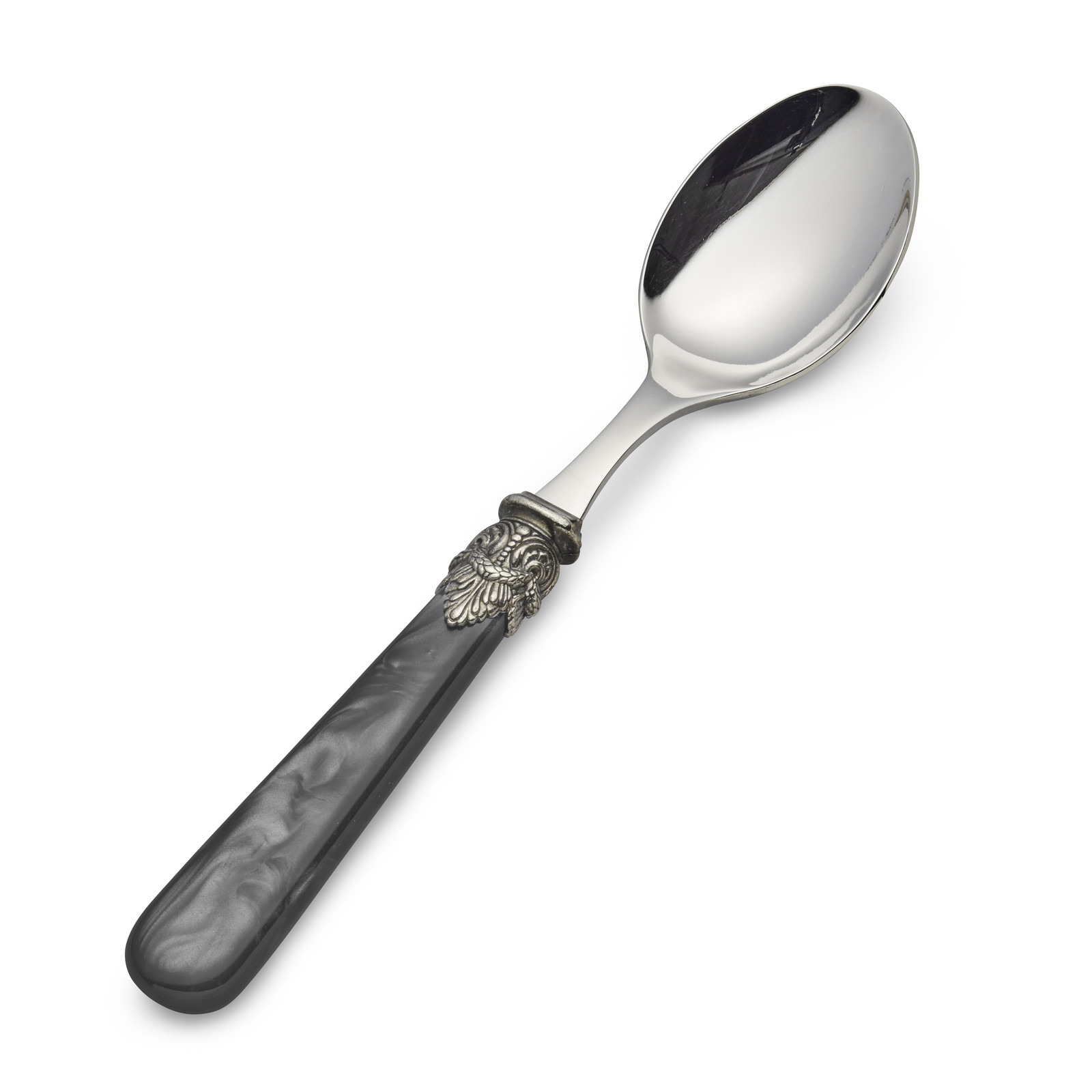 Dinner Spoon, Black with Mother of Pearl