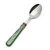 Dinner Spoon, Green with Mother of Pearl