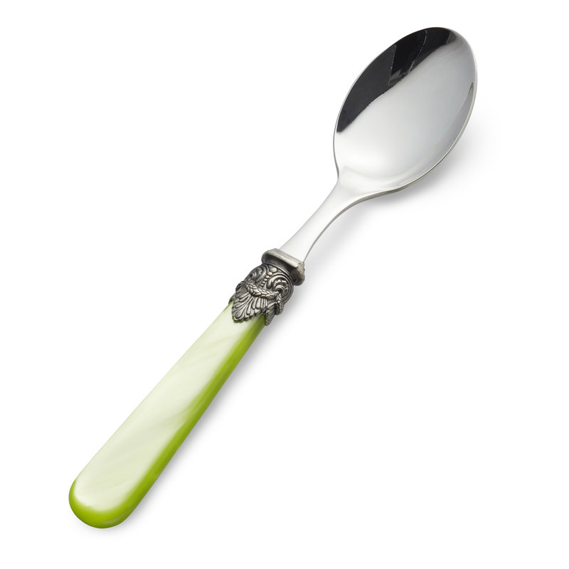 Dinner Spoon, Light Green with Mother of Pearl