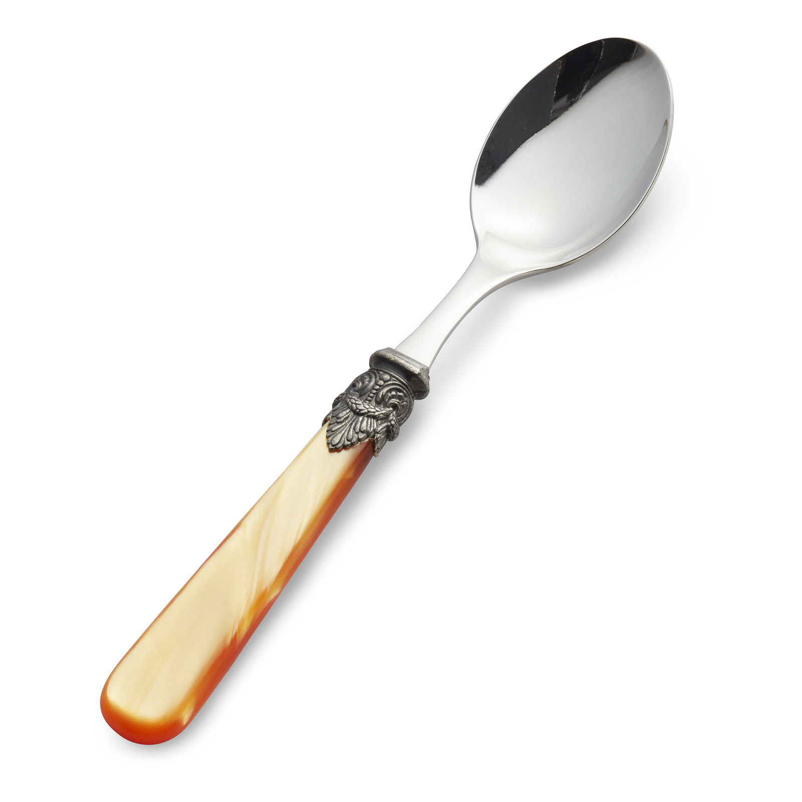 Dinner Spoon, Orange with Mother of Pearl