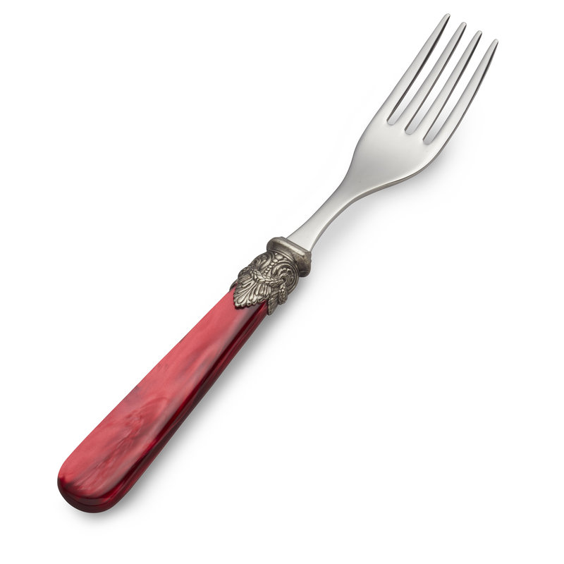 Dinner Fork Red with Mother of Pearl