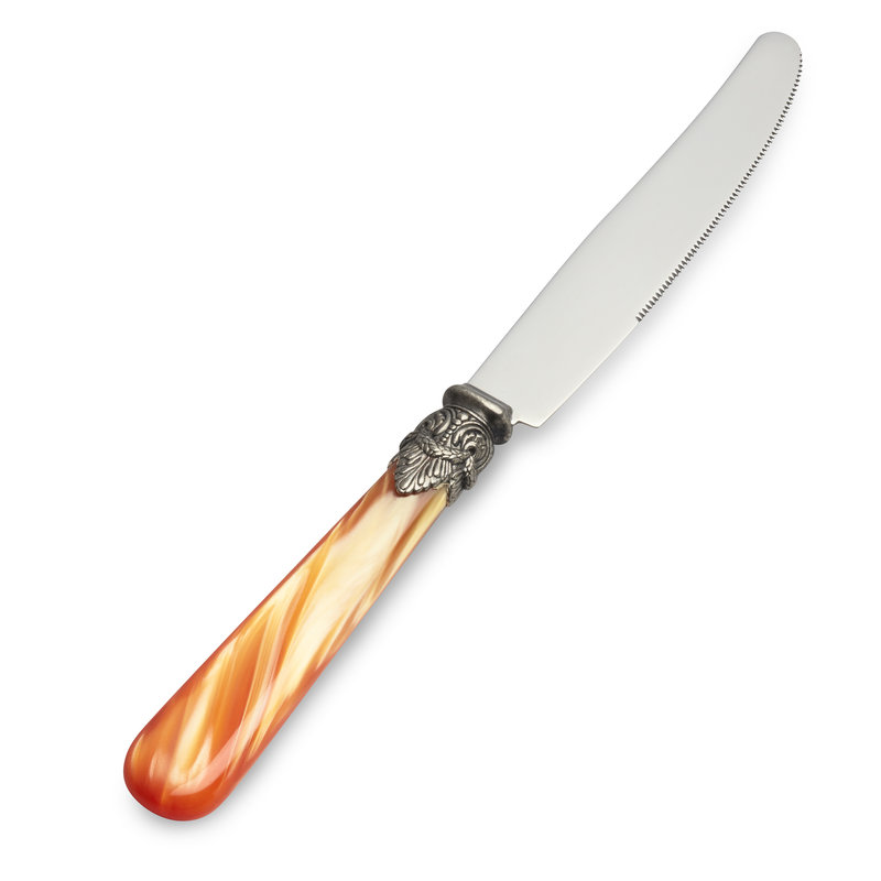 Dinner Knife Orange with Mother of Pearl.