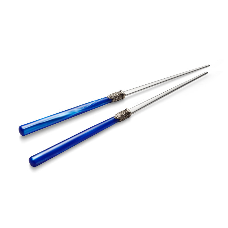 Chopsticks / Sushi sticks, Blue with Mother of Pearl