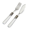 2-piece Fish Cutlery Set (fish knife, fish fork), Transparent, 1 person