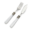 Ensemble de Couverts, Blanc (nacré), pour le Poisson