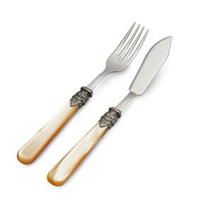 2-teiliges Fischbesteck, Honig (Perlmutt)