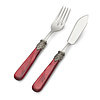 2-piece Fish Cutlery Set (fish knife, fish fork), Red with Mother of Pearl, 1 person