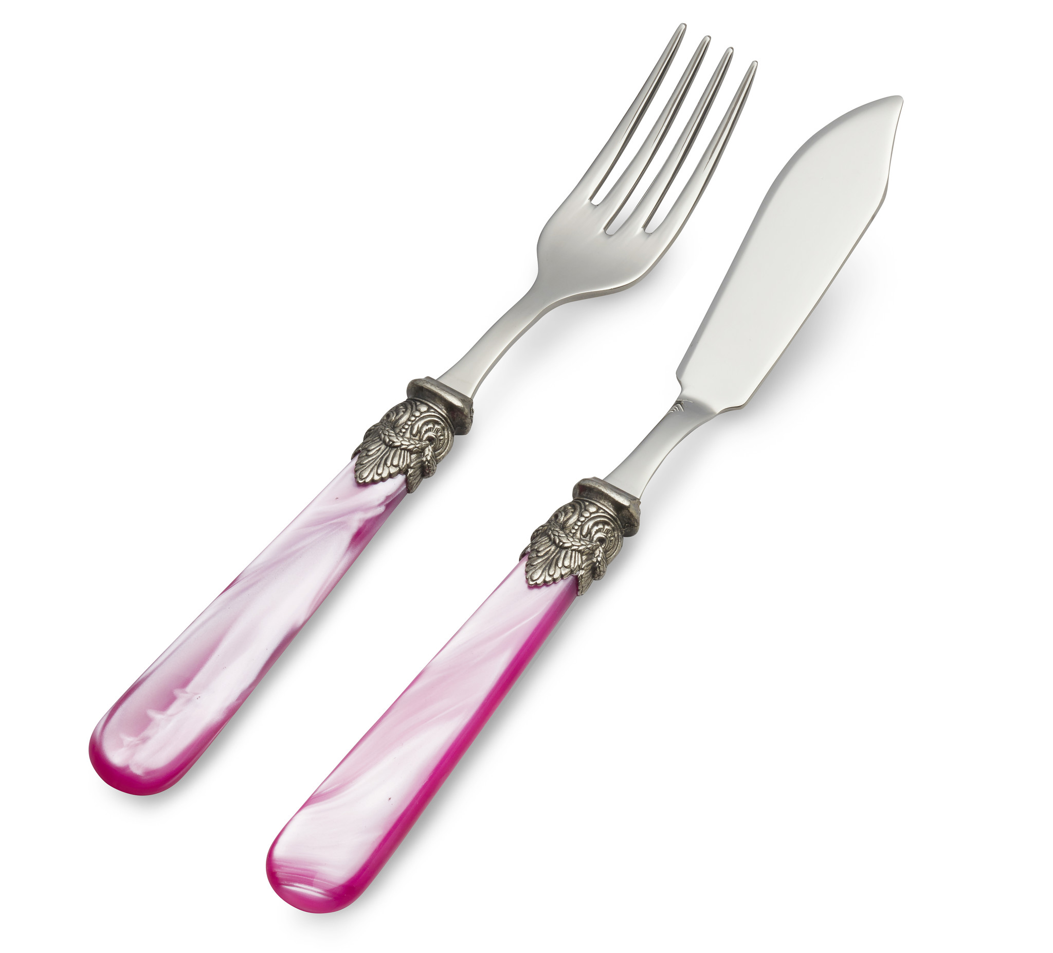2-teiliges Fischbesteckset, 1 Person, Fuchsia (perlmutt), EME Napoleon