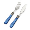 2-piece Fish Cutlery Set (fish knife, fish fork), Blue with Mother of Pearl, 1 person