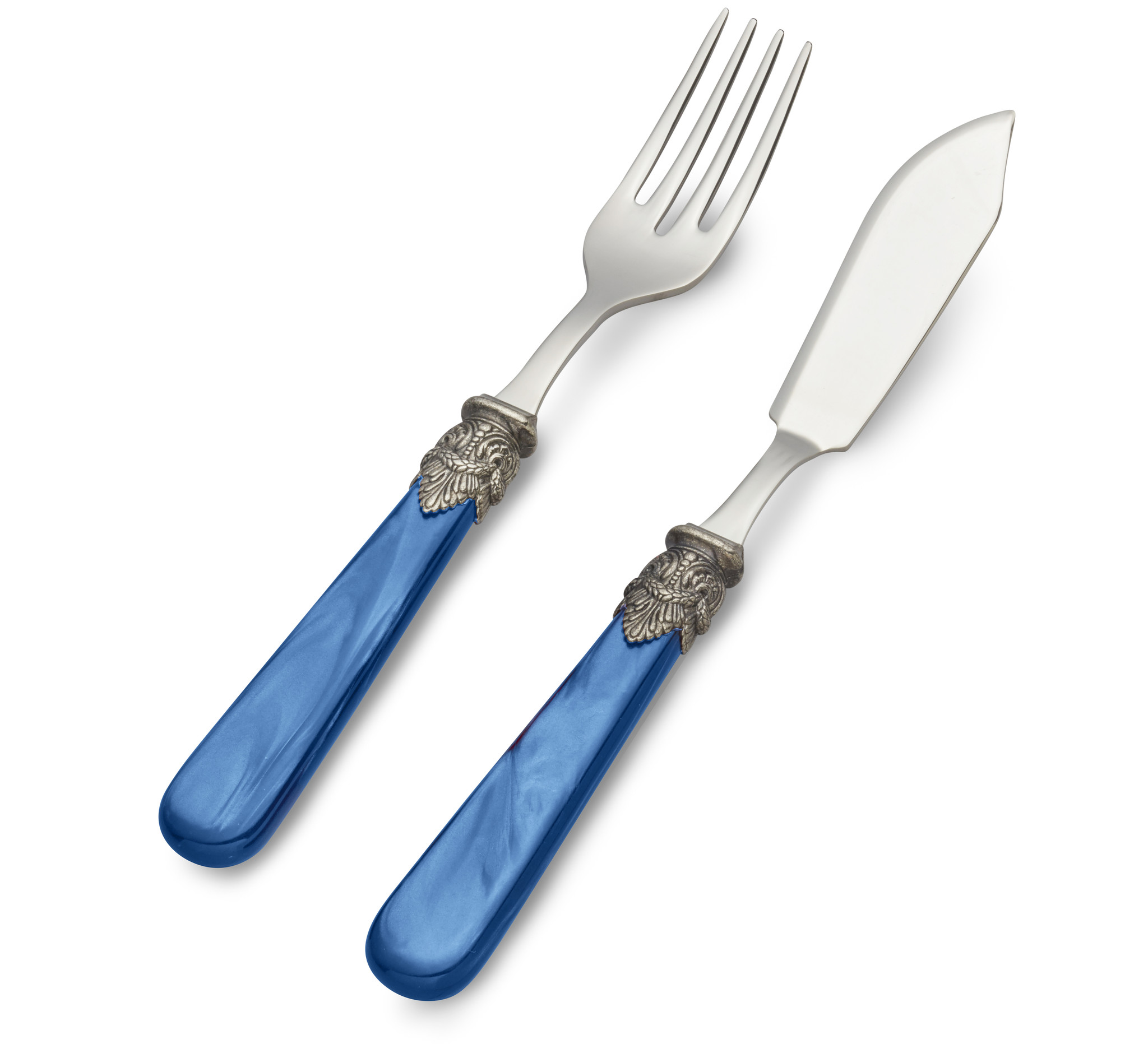 Ensemble de Couverts, Bleu (nacré), pour le Poisson