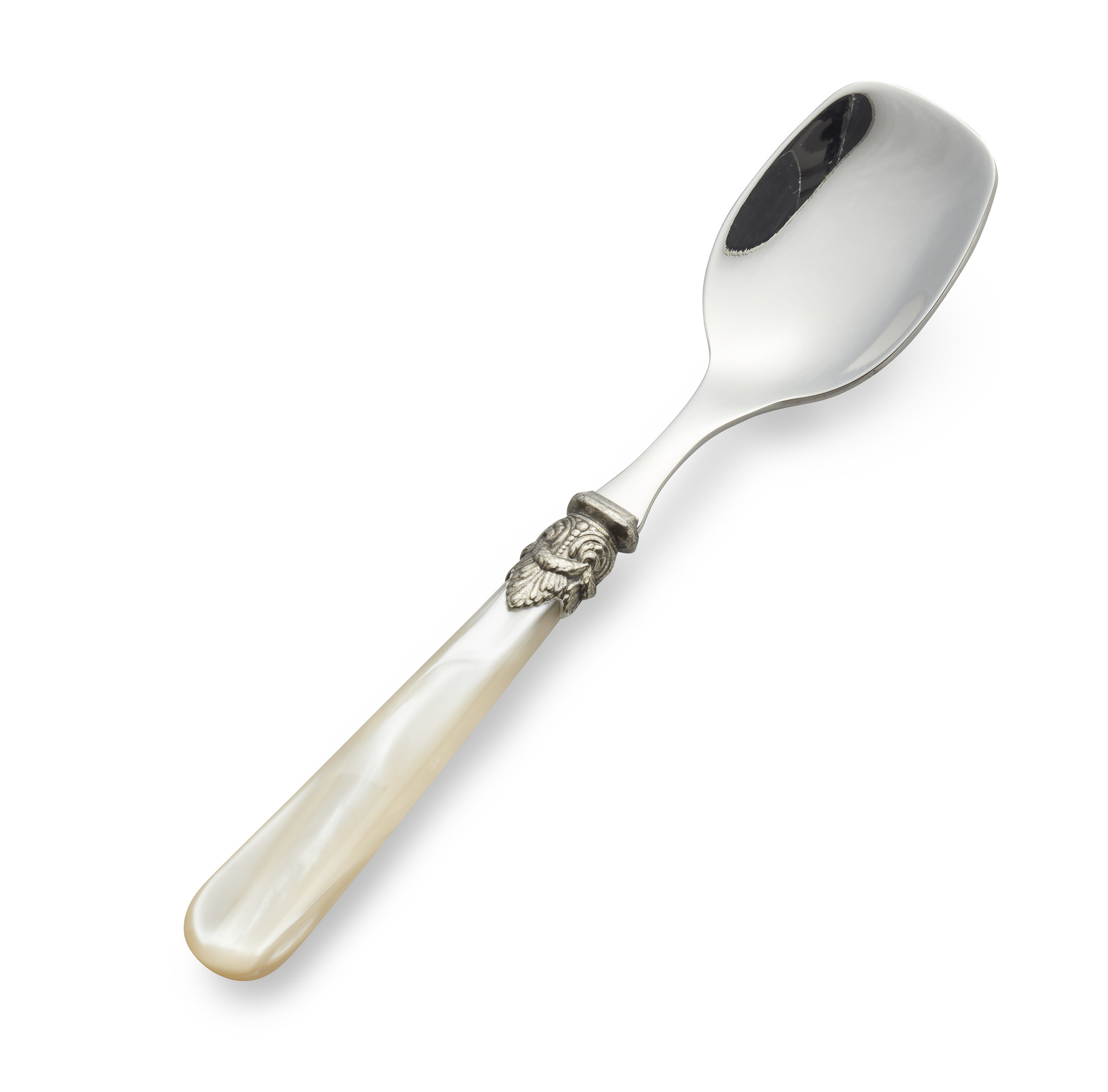 Ice Cream Spoon, with Ivory handle (mother-of-pearl sheen)