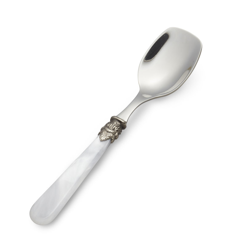 Cuchara para helado / Cuchara para postre Blanco con Nácar