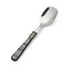 Ice Cream Spoon / Dessert Spoon, Black with Mother of Pearl