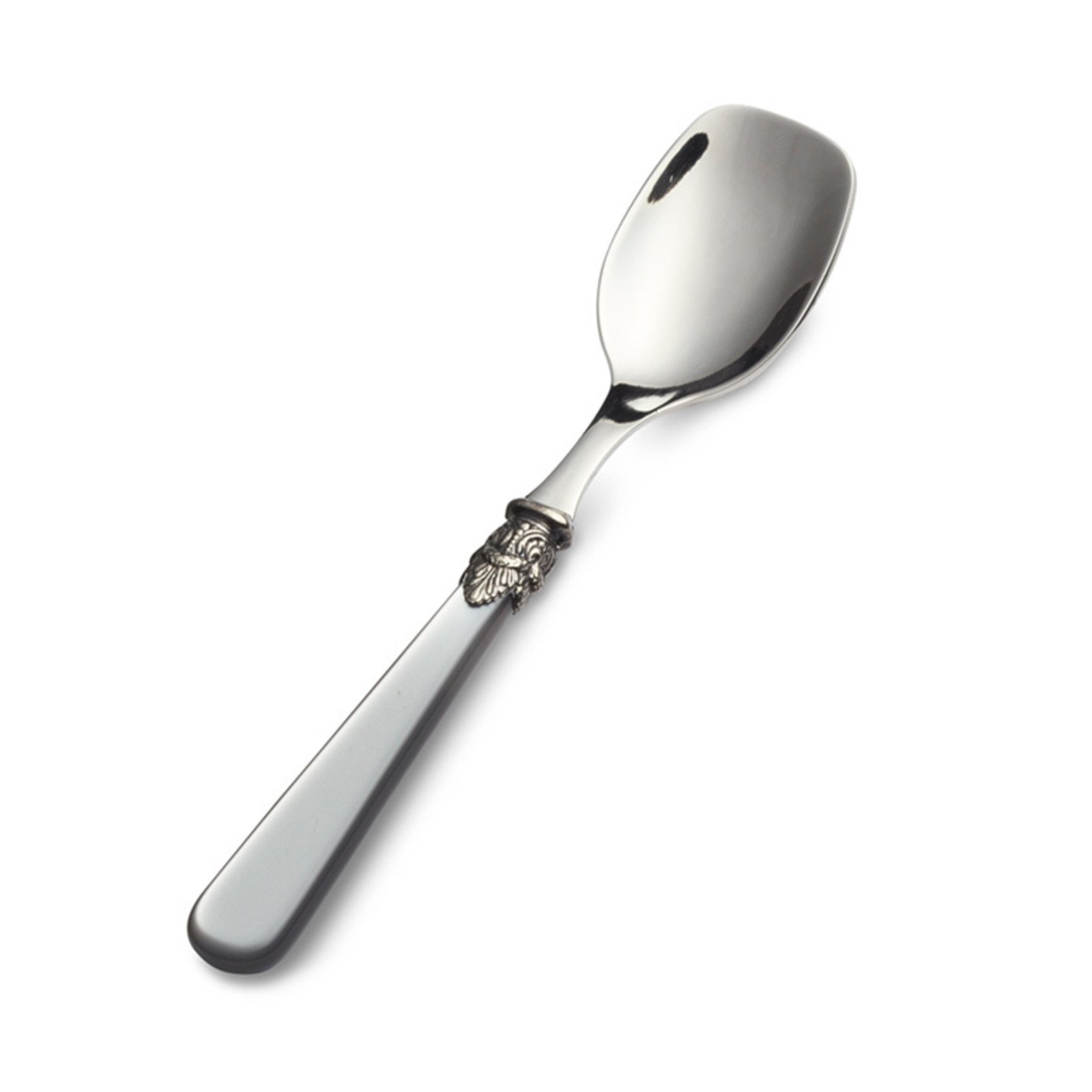 Ice Cream Spoon / Dessert Spoon, Gray with Mother of Pearl