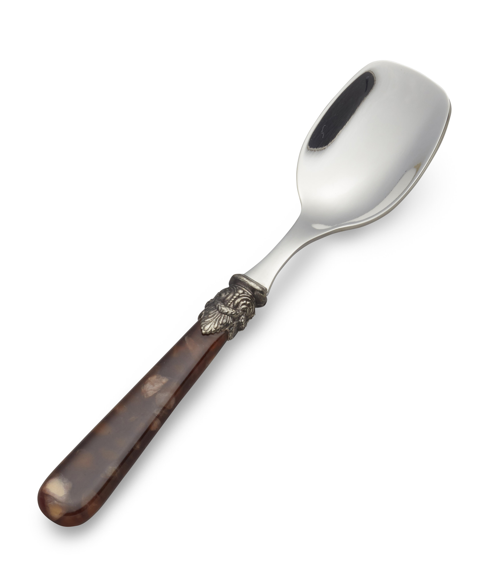 Ice Cream Spoon, with Brown handle (turtle motif)