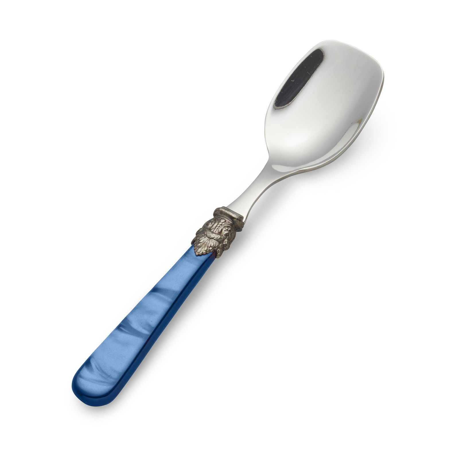 Ice Cream Spoon / Dessert Spoon, Blue with Mother of Pearl