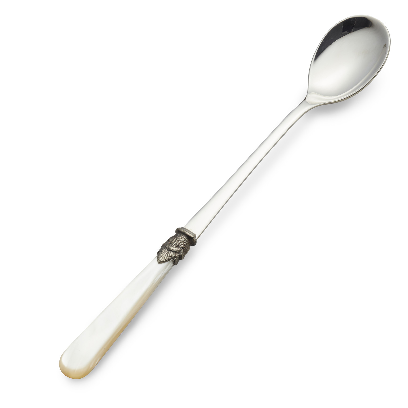 Long Drink Spoon / Sorbet Spoon, Ivory with Mother of Pearl (8,5 cm)