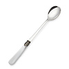 Long Drink Spoon / Sorbet Spoon, White with Mother of Pearl (8,5 inch)