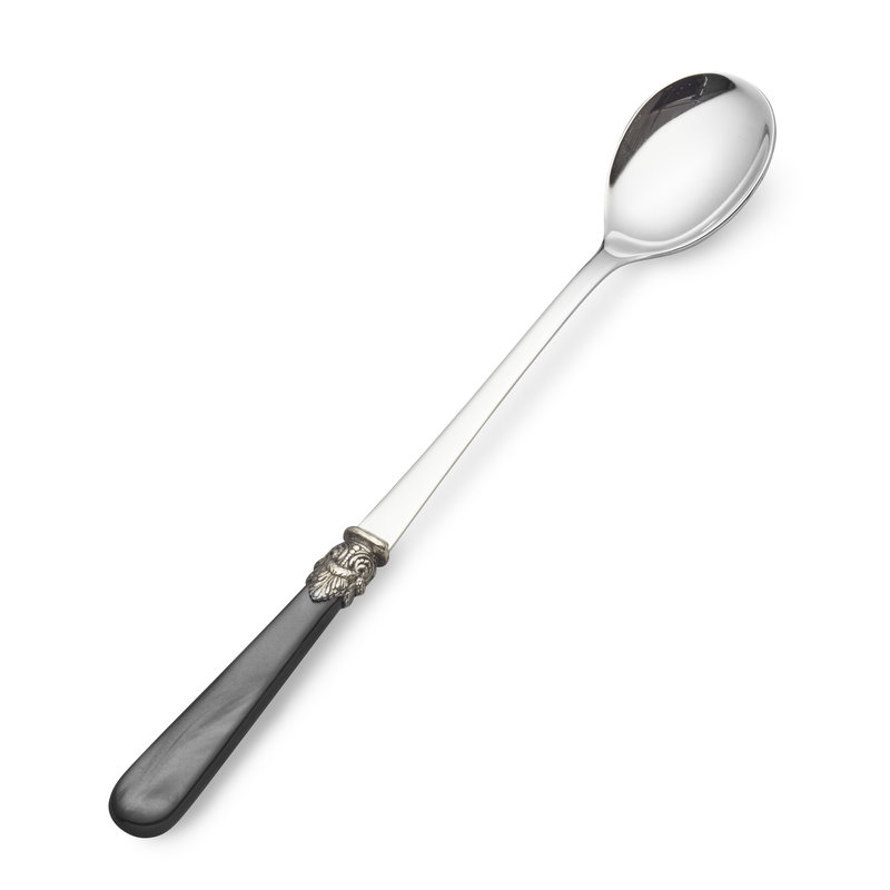 Longdrink lepel / Sorbetlepel, Zwart met Parelmoer (21,5 cm)