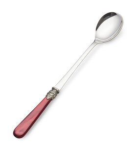 Longdrinklepel, rood (parelmoer)