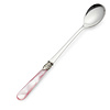 Long Drink Spoon / Sorbet Spoon, Pink with Mother of Pearl (8,5 inch)