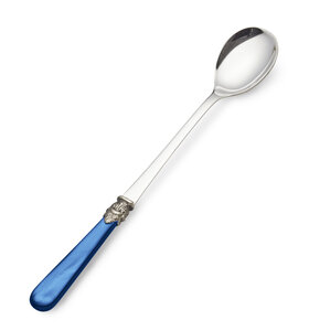 Longdrinklepel, blauw (parelmoer)